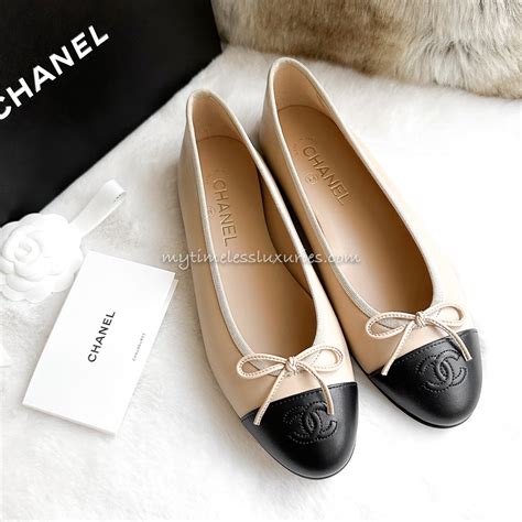 chanel flat black boots|Chanel ballet flats beige.